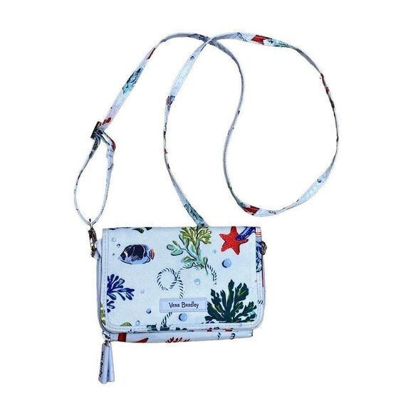 Vera Bradley Anchors Aweigh RFID Lighten Up Wallet Crossbody Bag - Picture 1 of 6
